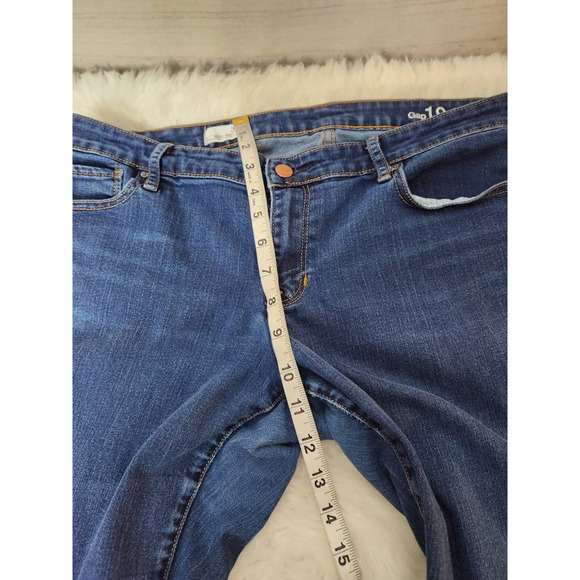 Gap Womens Sexy Boot Cut Jeans Blue Pockets Dark Wash Low Rise Denim Classic‎ 33 - Picture 4 of 7